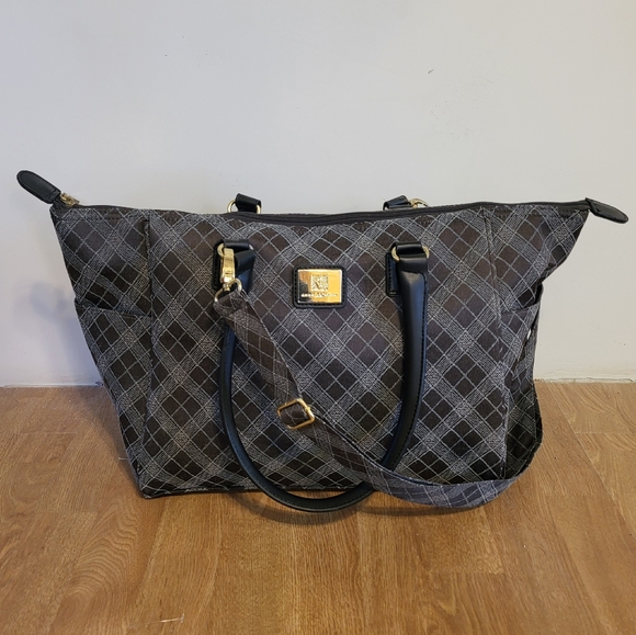 Diaper Bag Travel Tote Anne Klein 15" X 12" Black - Picture 1 of 9